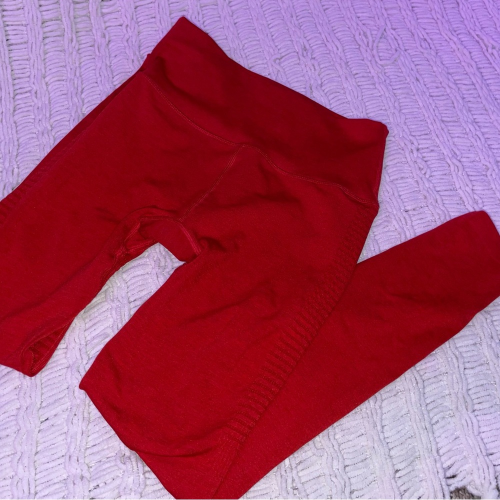 Like new, alphalete leggings, red